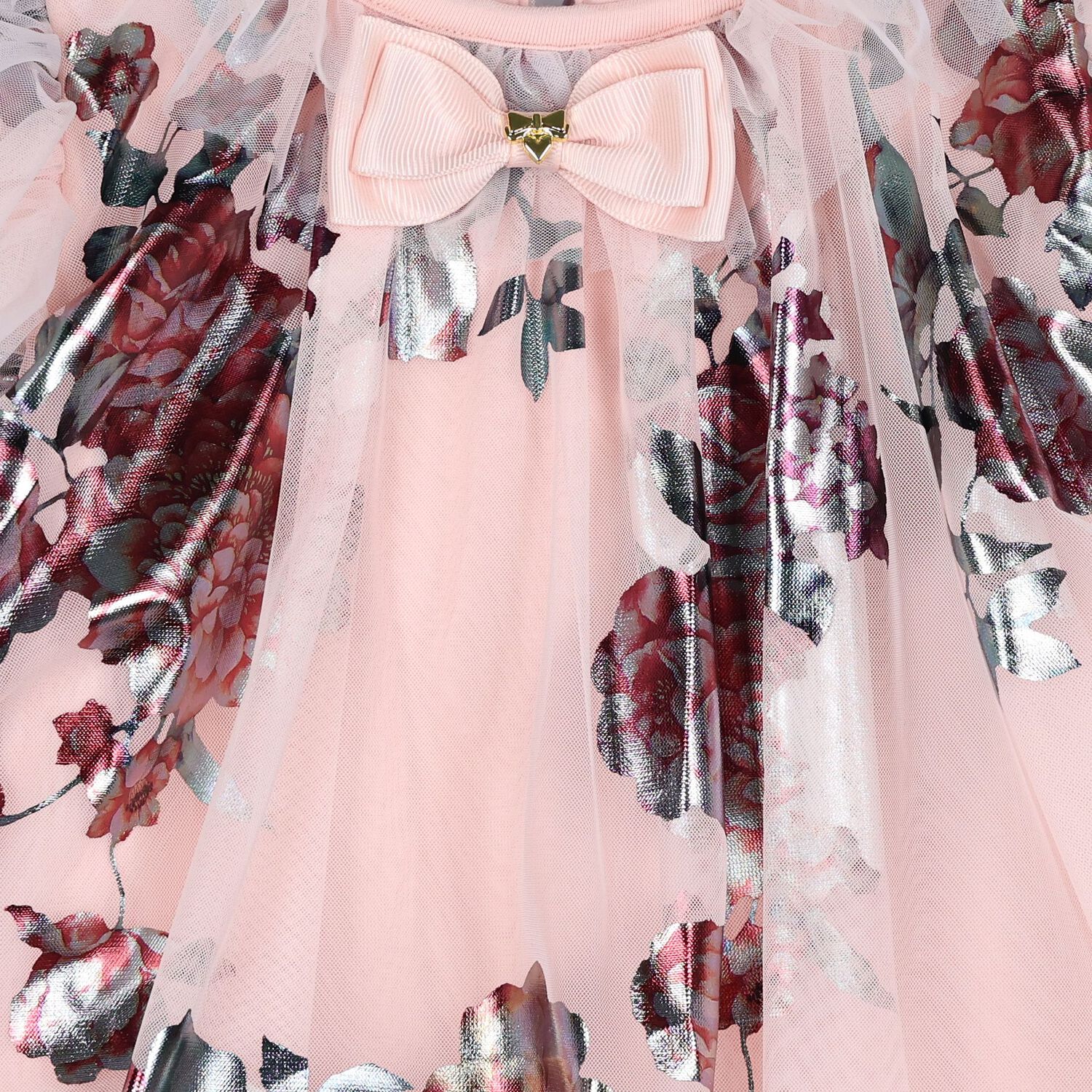 Baby Girls Pink Floral Tulle Doris Dress, 1, hi-res