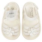 Baby Girls Ivory Flower Sandals, 1, hi-res