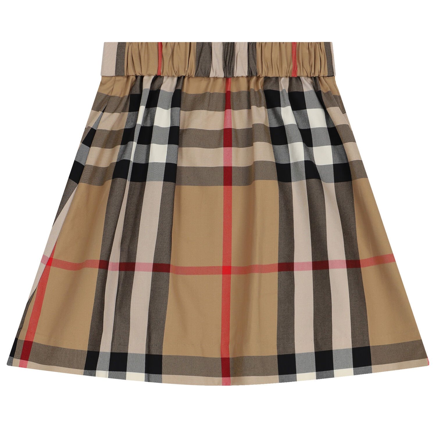 Girls Beige Checkered Skirt, 1, hi-res