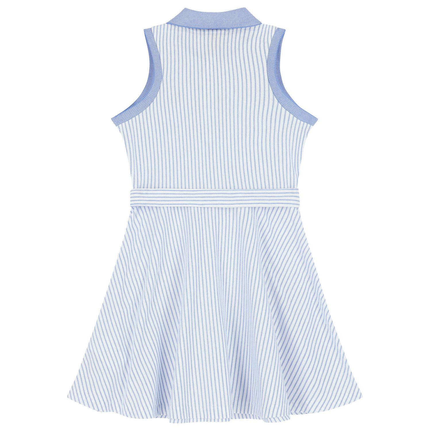 Girls Blue Logo Polo Dress , 1, hi-res