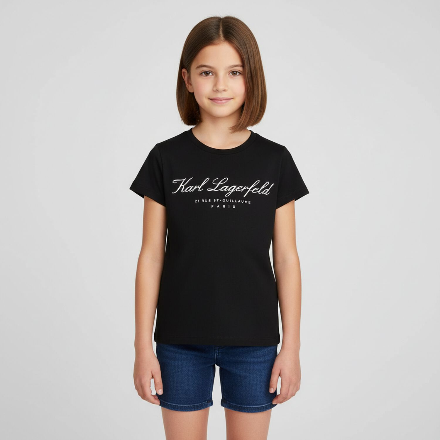 Girls White Logo T-Shirt, 2, hi-res