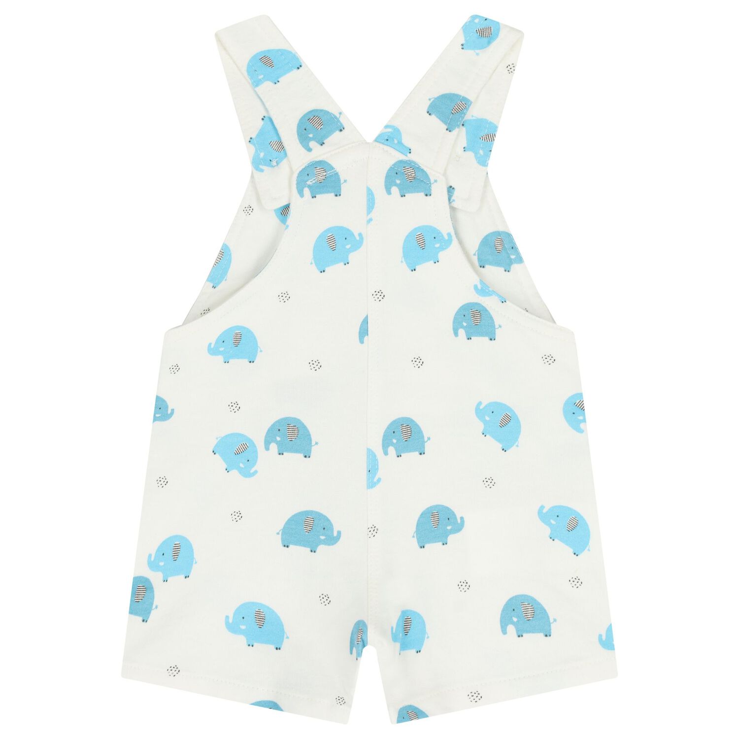 Baby Boys Turquoise & White Dungaree Set, 1, hi-res