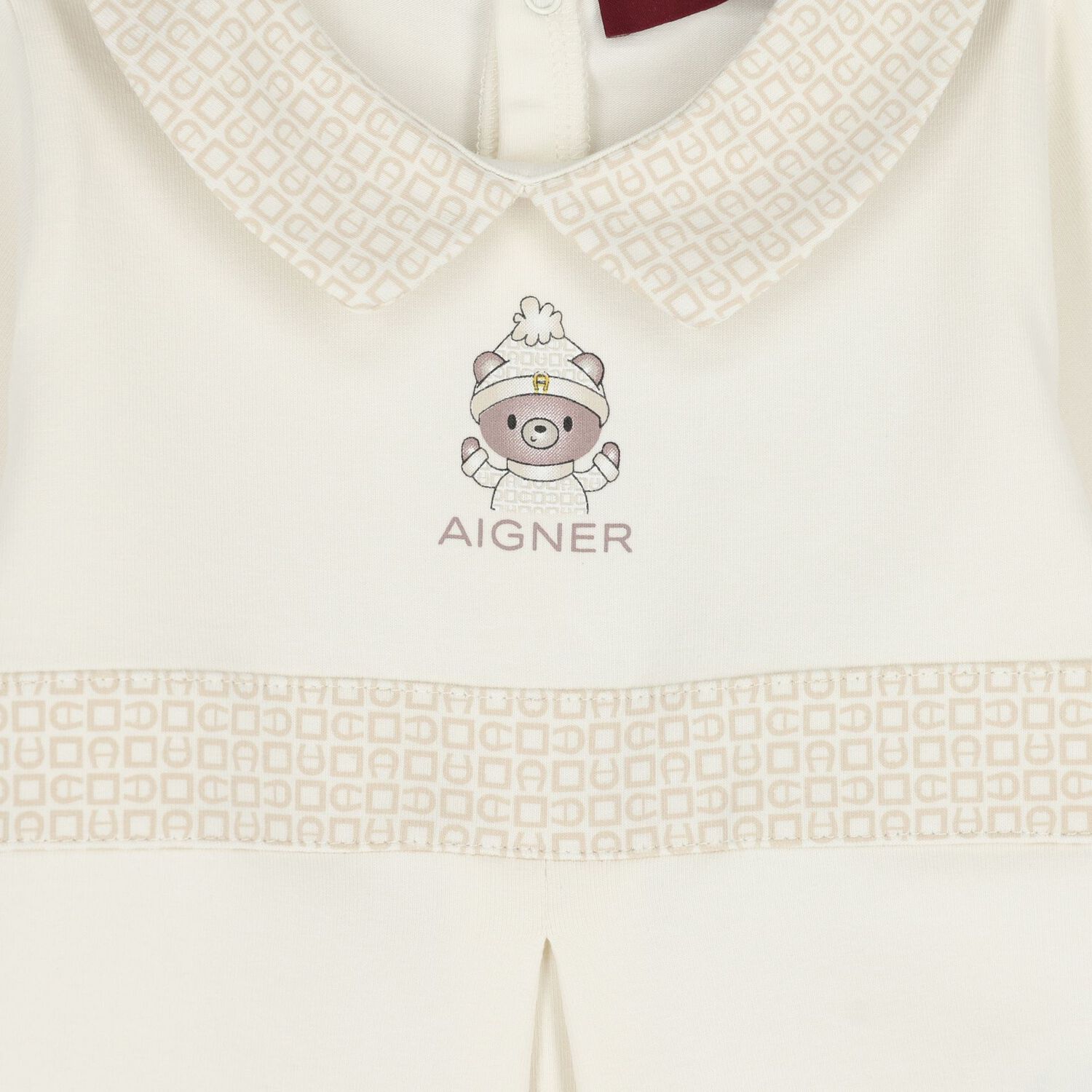Ivory Teddy Bear Logo Babygrow Set, 1, hi-res
