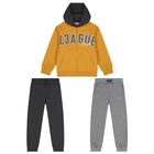Boys Yellow & Grey Tracksuit Set (3 Piece), 1, hi-res