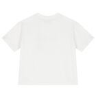 Girls White Embellished Logo T-Shirt, 1, hi-res