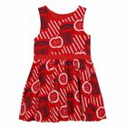 Girls Red Printed Dress, 1, hi-res