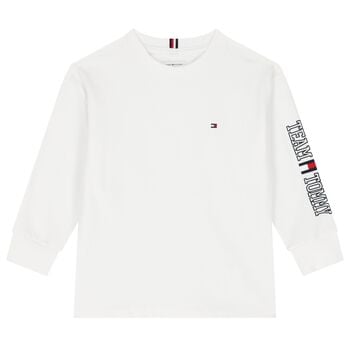 Boys White Long Sleeve Top