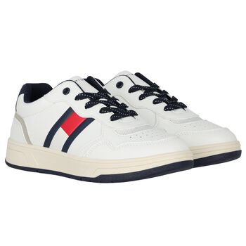 Boys White Logo Trainers