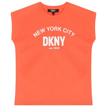Girls Neon Orange Logo Top