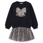 Girls Leopard Print Skirt Set, 1, hi-res