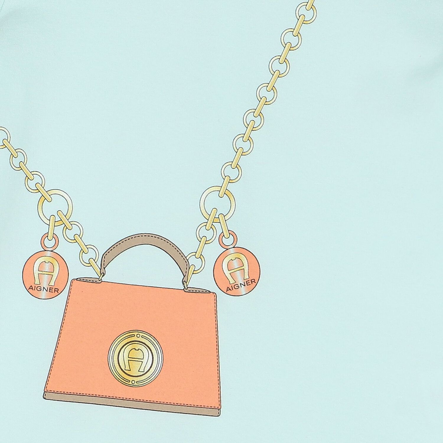 Younger Girls Aqua Logo Bag Dress, 2, hi-res