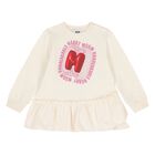 Younger Girls Beige Logo Dress, 1, hi-res