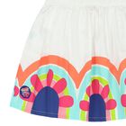 Girls White & Purple Floral Skirt, 1, hi-res