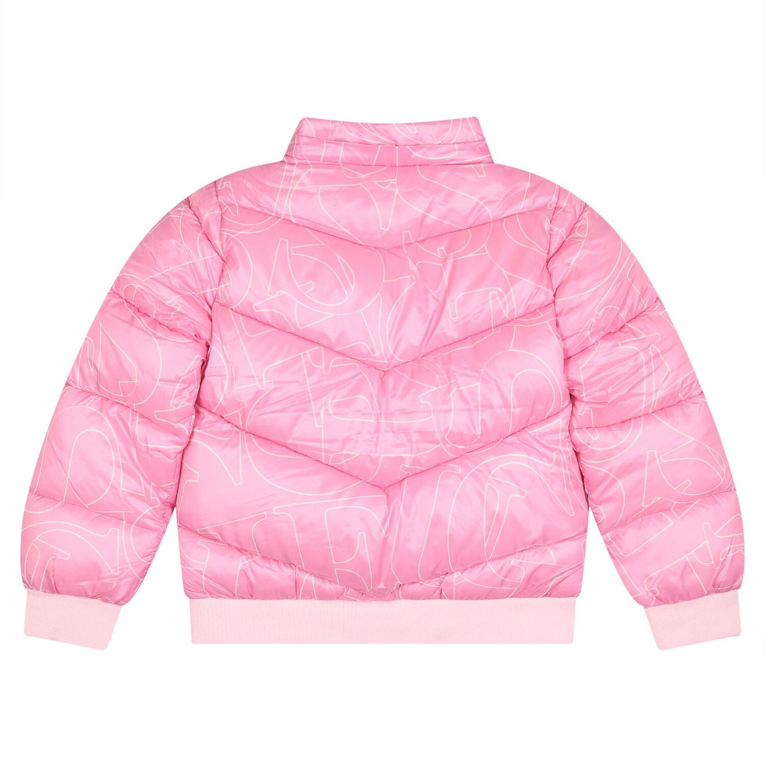 Girls Pink Bear Logo Padded Jacket, 1, hi-res