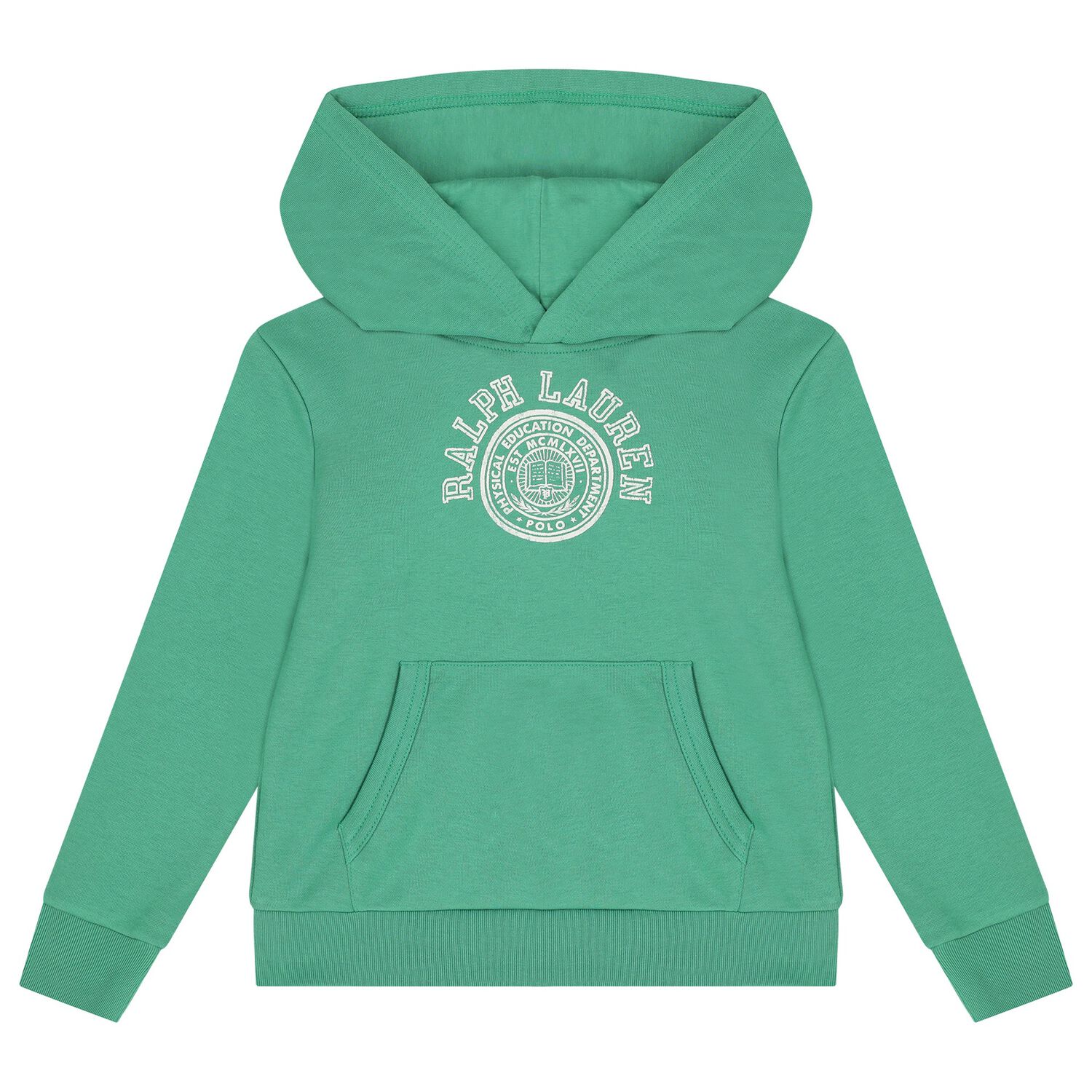 Boys Green Jersey Varsity Logo Hoodie, 1, hi-res