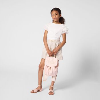 Girls Pink Canvas Backpack