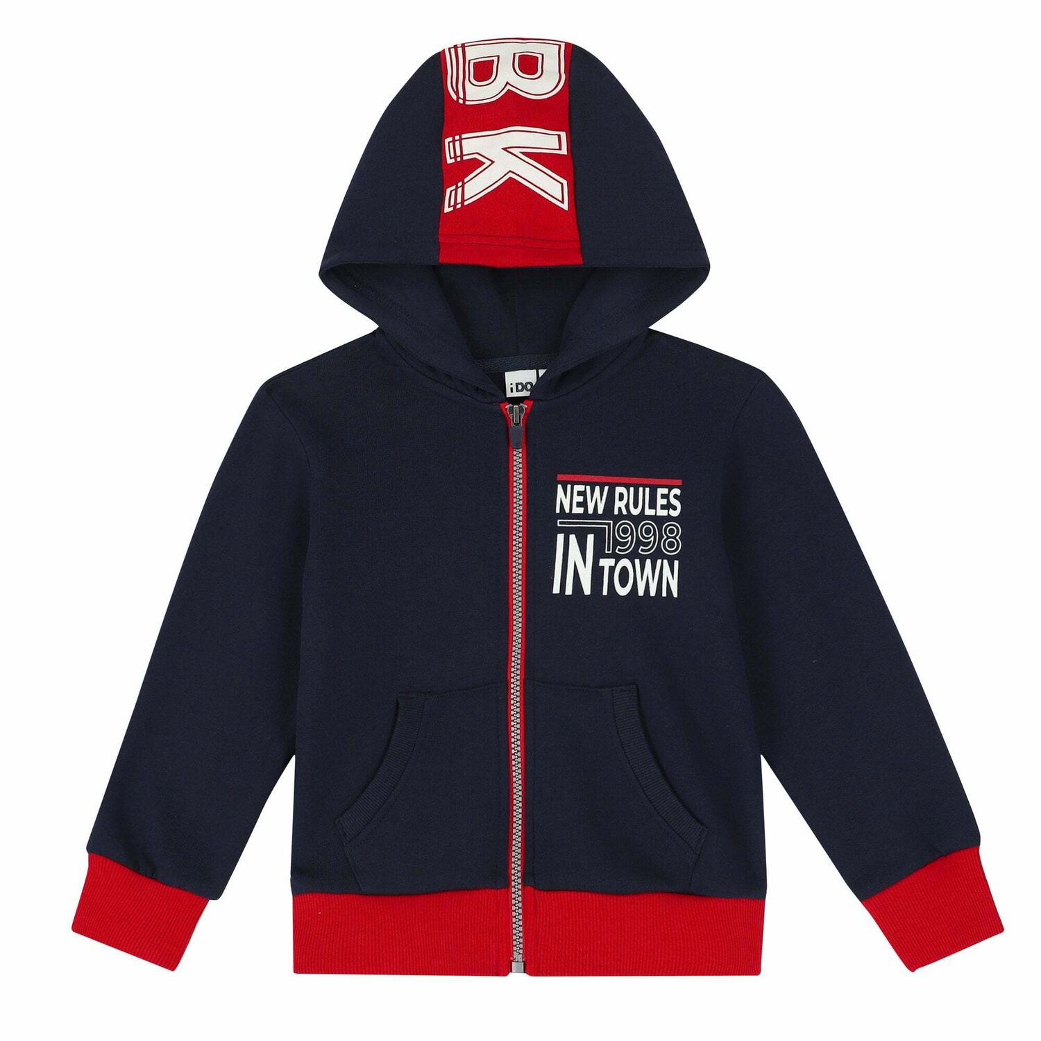 Boys Navy Blue & Red Tracksuit, 1, hi-res