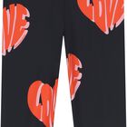 Girls Black Heart Leggings            , 1, hi-res