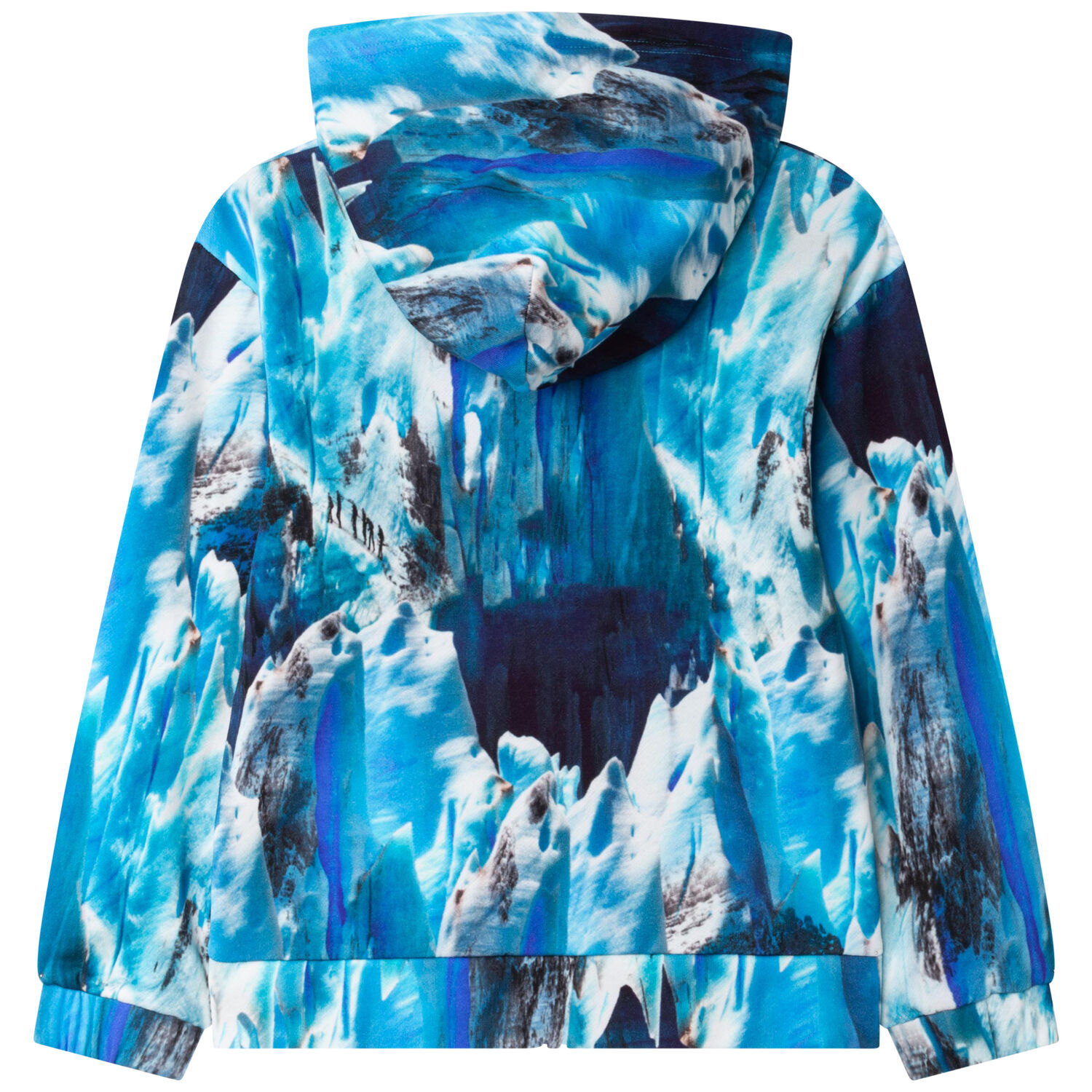 Boys Blue & White Abstract Logo Zip Up Top, 1, hi-res image number null