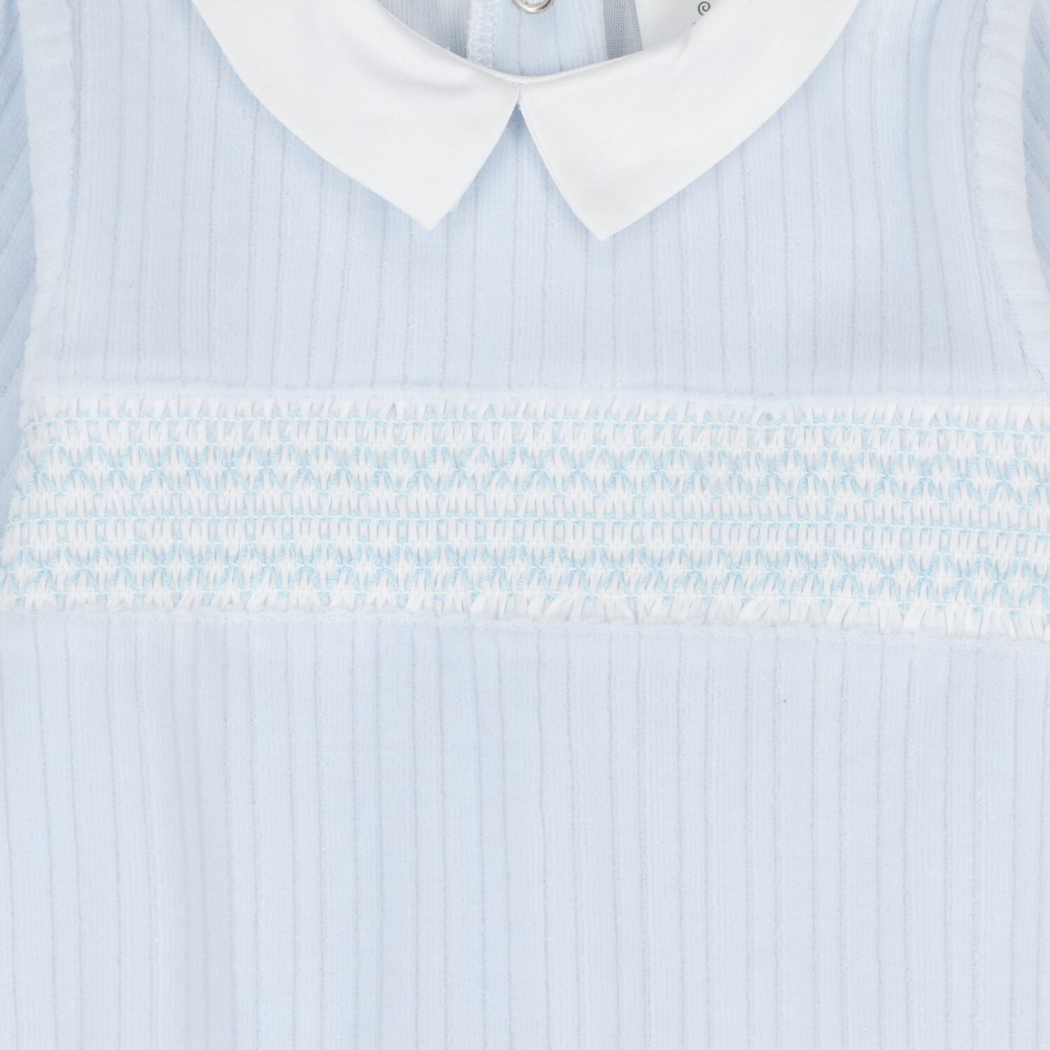 Baby Boys Blue Smocked Babygrow, 1, hi-res