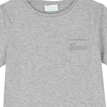 Grey Cotton Logo T-Shirt