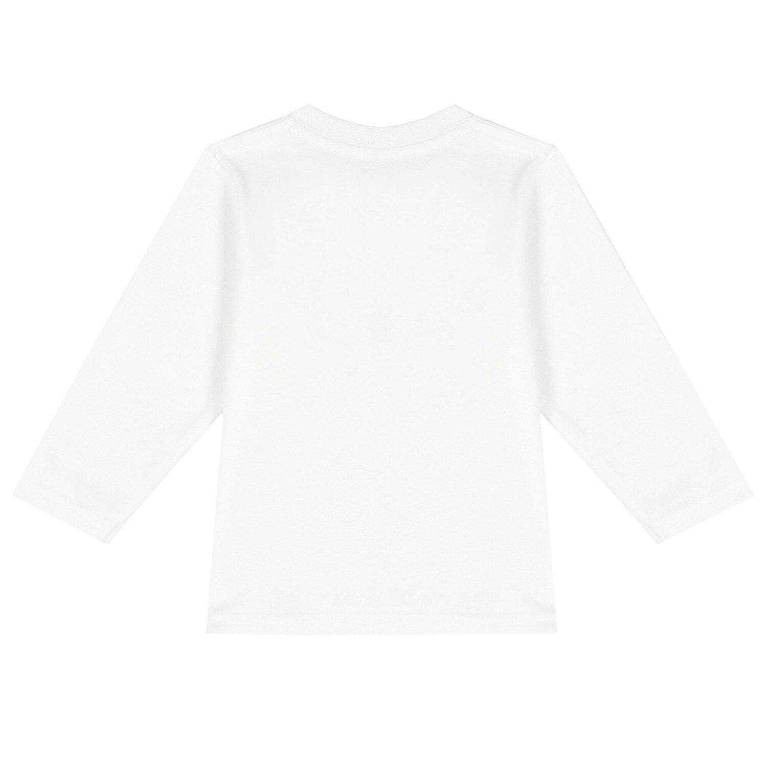Younger Boys White & Red Logo Long Sleeve Top, 1, hi-res image number null