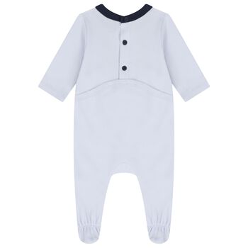 Baby Boys Blue Logo Babygrow