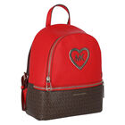 Girls Red Logo Backpack, 1, hi-res