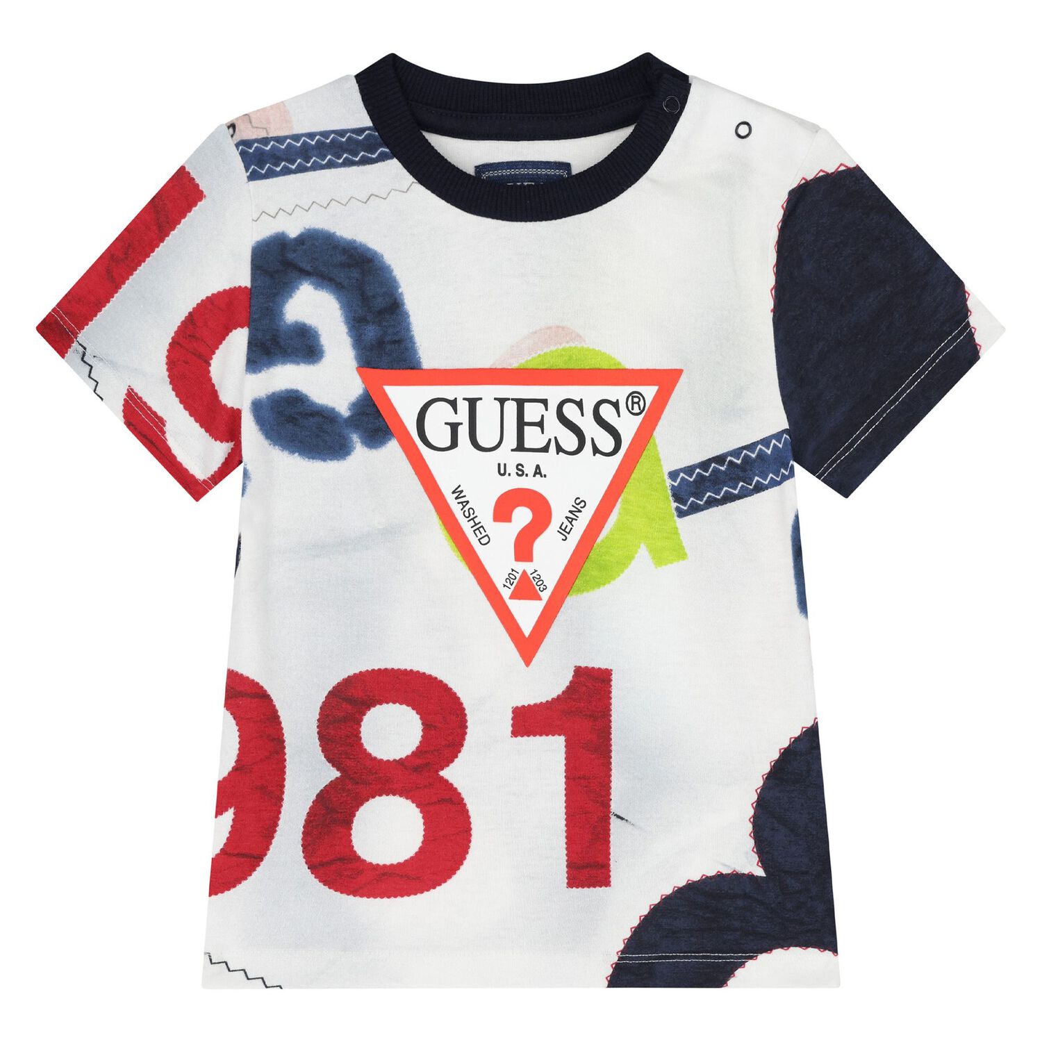 Younger Boys White & Green Logo Shorts Set, 2, hi-res