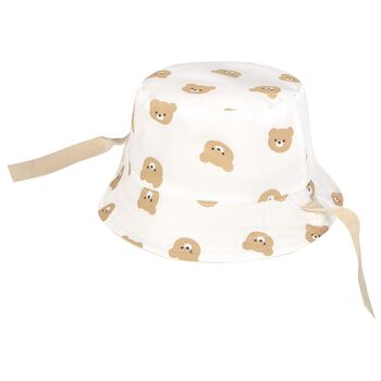 Ivory & Beige Reversible Baby Sun Hat