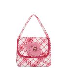 Girls Pink & White Check Tweed Bag ( 18CM ), 1, hi-res
