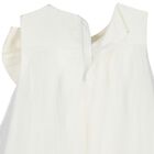 Girls White Glittery Bow Tulle Dress, 1, hi-res