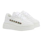 White Web Stripe Logo Trainers, 1, hi-res