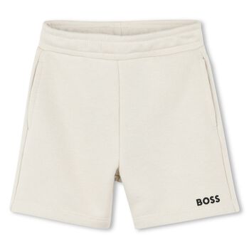 Younger Boys Beige Logo Shorts