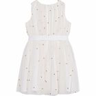 Girls Ivory & Gold Beaded Dress, 1, hi-res