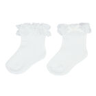 Baby Girls White Lace Socks, 2, hi-res