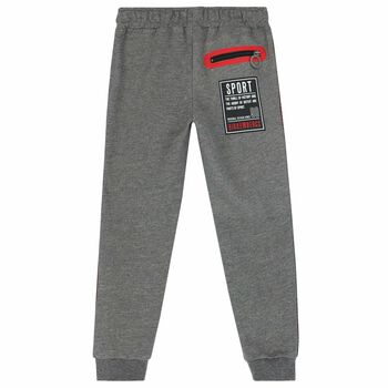 Boys Grey Logo Joggers