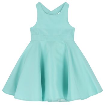 Girls Aqua Flared Dress