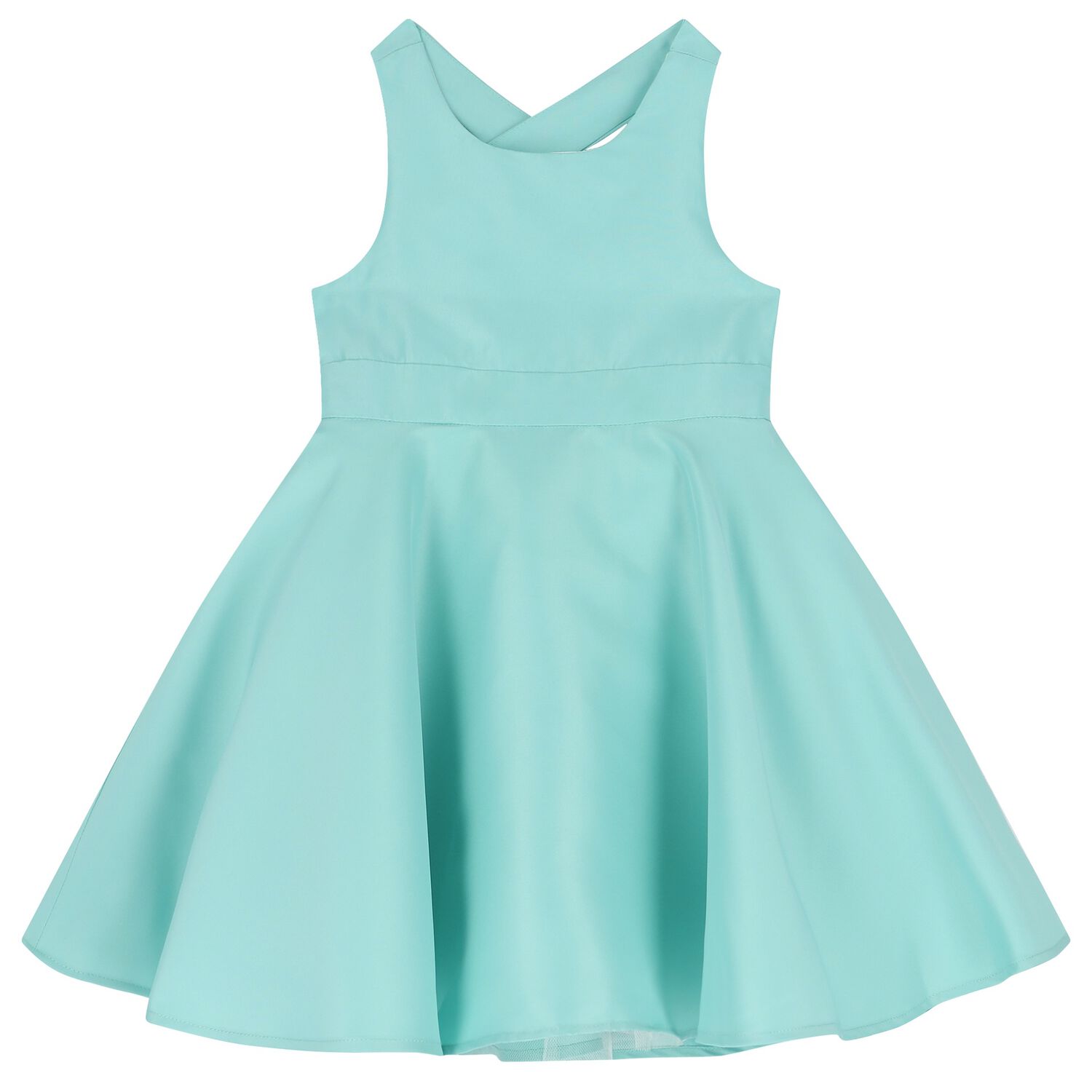 Girls Aqua Flared Dress, 1, hi-res image number null