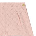 Girls Pink Jacquard Flower Shorts, 1, hi-res