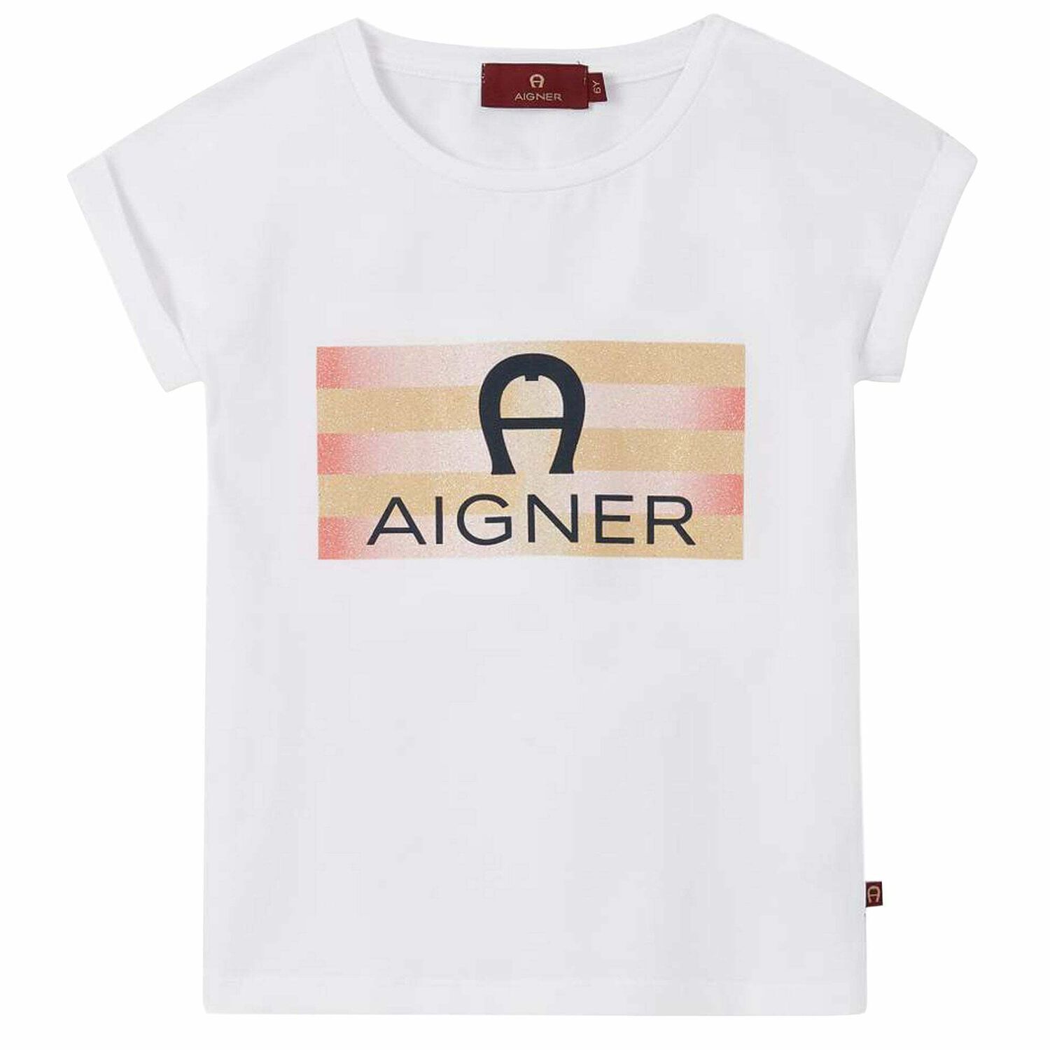 Girls White Logo T-Shirt, 1, hi-res