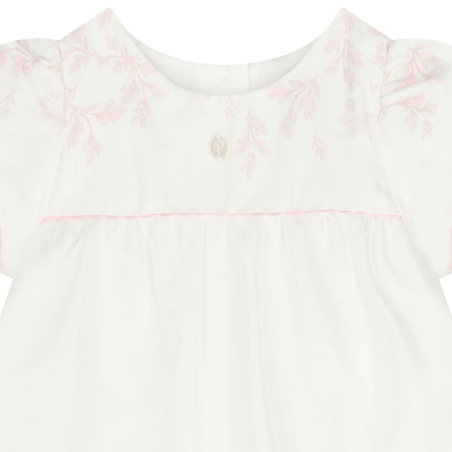 Baby Girls White & Pink Floral Dress, 1, hi-res