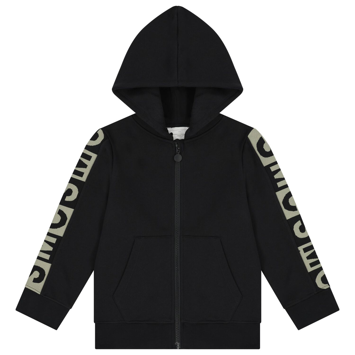 Boys Black Logo Hooded Zip Up Top, 1, hi-res image number null