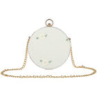 Girls Ivory & Gold Floral Handbag, 1, hi-res