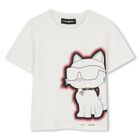 Girls White Choupette Logo T-Shirt, 1, hi-res