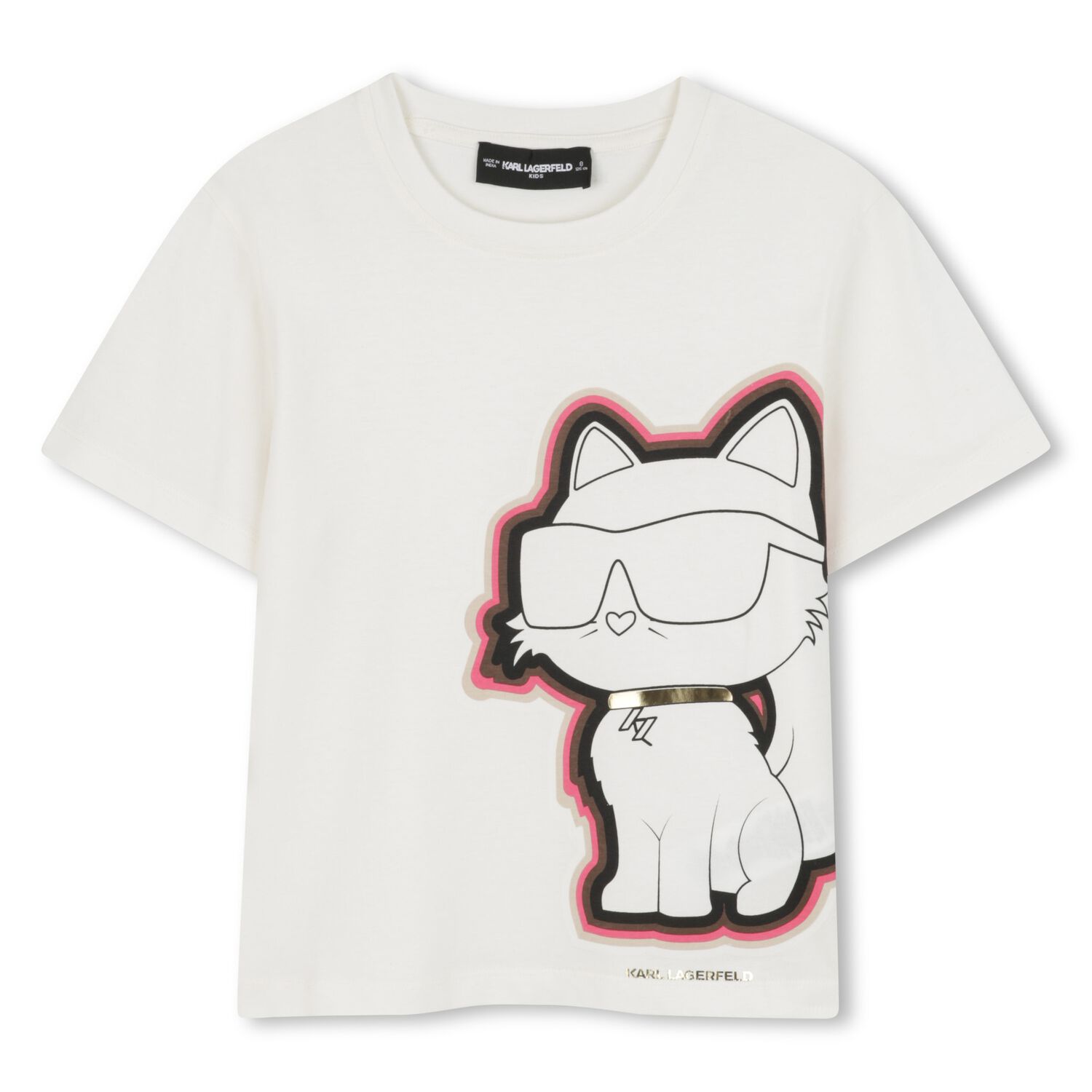 Girls White Choupette Logo T-Shirt, 1, hi-res