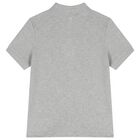 Boys Grey Logo Polo Shirt, 7, hi-res