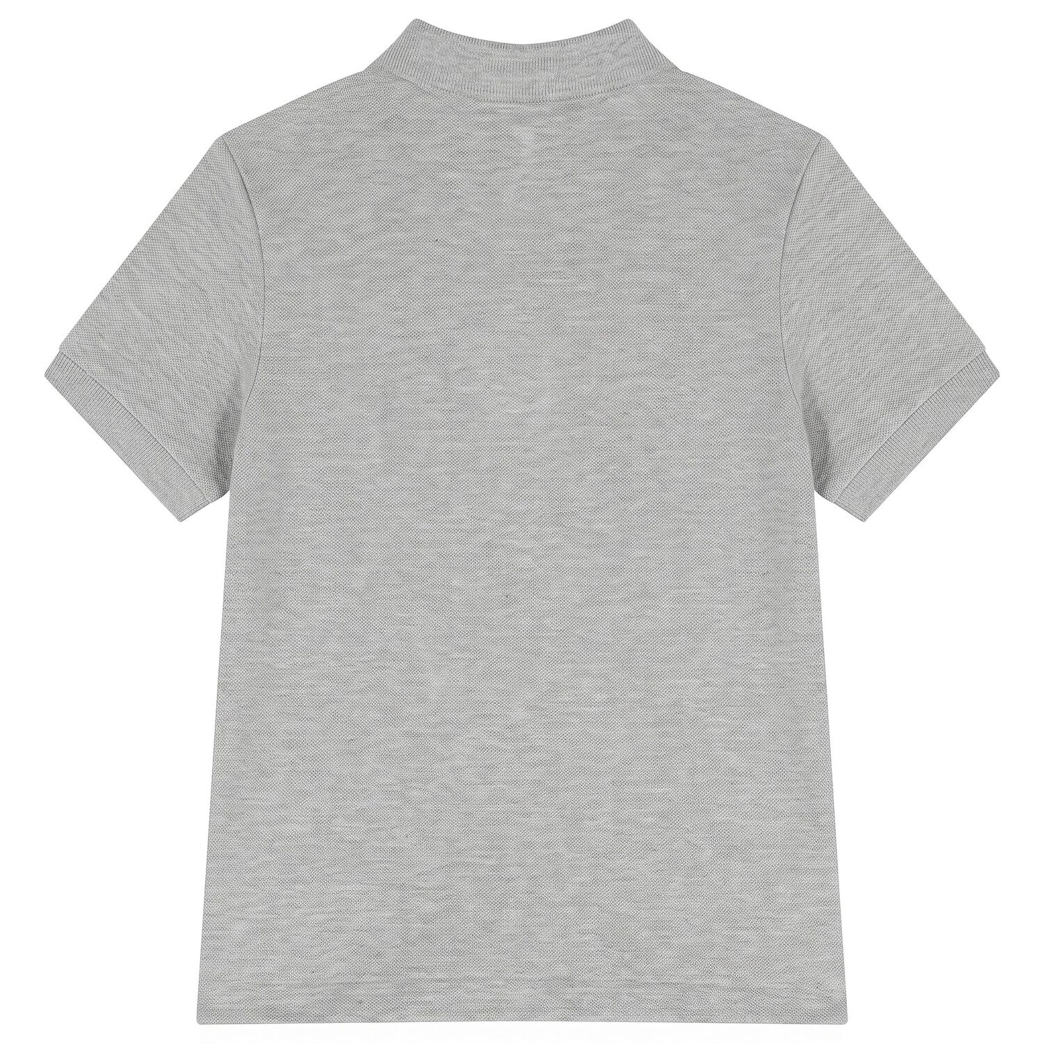 Boys Grey Logo Polo Shirt, 7, hi-res