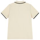 Boys Mini Me Ivory Logo Polo Shirt, 3, hi-res