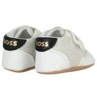 Baby Boys Ivory Logo Pre Walker Shoes, 1, hi-res